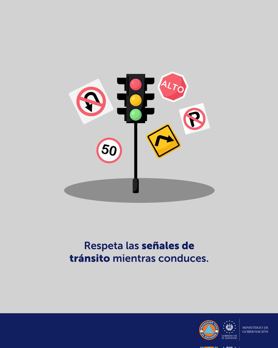 PROCIVILSV's tweet photo. Recuerda que la educación vial es responsabilidad de todos.

¡Respeta las señales de tránsito! 🛑 🚧 https://t.co/wqU5sLw938
