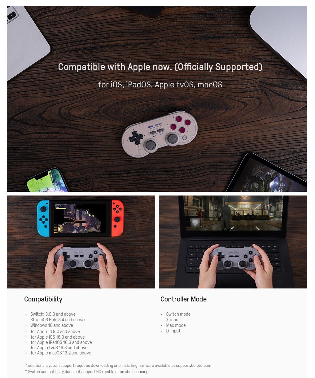  8BitDo Sn30 Pro Bluetooth Controller for Switch/Switch OLED,  PC, macOS, Android, Steam Deck & Raspberry Pi (G Classic Edition)