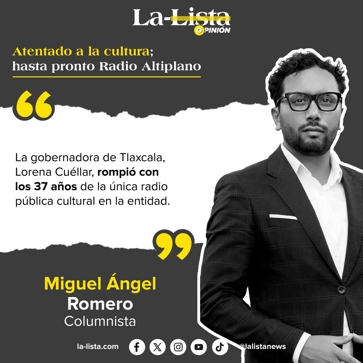 #Opinión | Atentado a la cultura; hasta pronto Radio Altiplano.

Por <a href="/MRomero_z/">Miguel Romero</a> en #LaListaNews 🖊️

la-lista.com/opinion/2023/1…