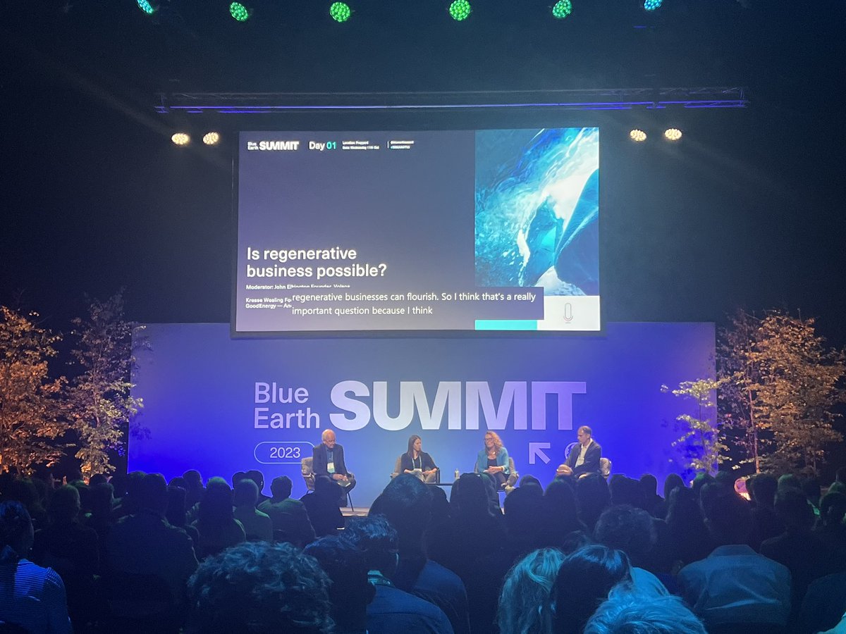 ‘Sustainability doesn’t have to be reductive’ #regenerative possibilities <a href="/BlueEarthSummit/">Blue Earth</a> <a href="/elvisandkresse/">Elvis & Kresse</a> #besummit23