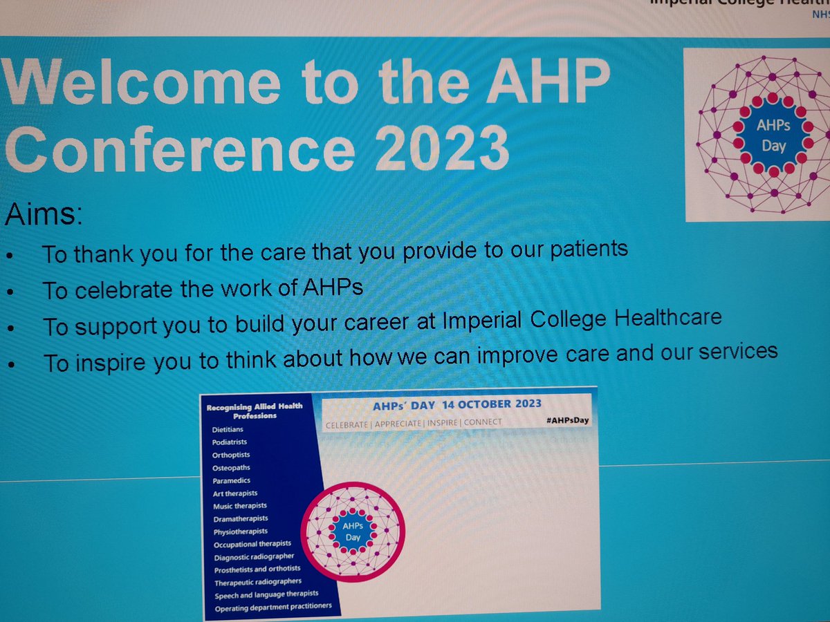 Looking forward to our conference celebrations tomorrow #ImperialAHP2023 @ImperialPeople @tolanAHP @helenlycett @ChelsonKS @Eileenwalshe2 @CEKAllanby Thanks especially to our wonderful team that have made this happen...with some last minute changes 🙃🤣♥️