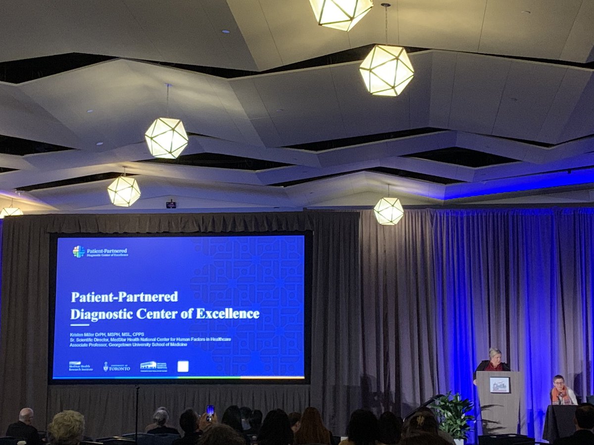 We are @MedStarResearch proud of our Sr. Scientific Director @kmillerdrph who is presenting at @ImproveDX on her @AHRQNews funded diagnostic center of excellence award. The team is focused on the patient in the diagnostic journey working closely with @hhask & @KellySmithPhD.