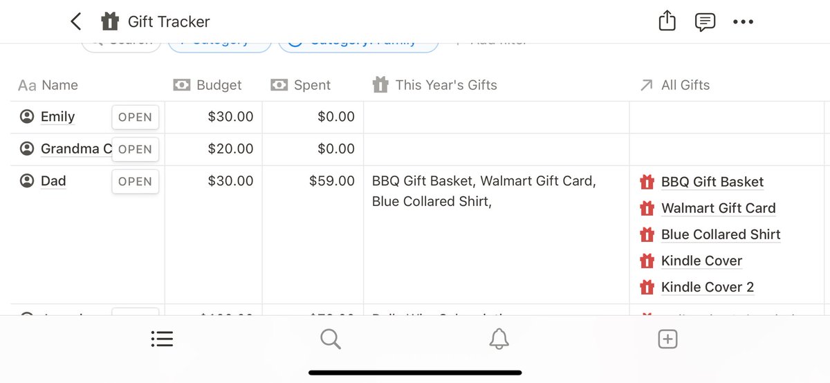 KalynBrookeCo's tweet photo. @MFreihaendig This is the view I’m trying to format. If I could skip this altogether and just filter the actual linked gift names, that would be even better, but I don’t think I can do that in this view. https://t.co/bOc3RkxRgr