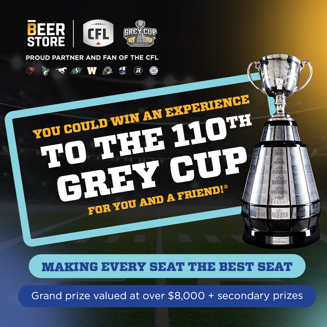 TheBeerStoreON's tweet photo. 🏈 CFL Giveaway 🏈 NBD, but as proud sponsors and fans, we're pretty HYPED to celebrate the 110th Grey Cup. We want to share the excitement by offering the ultimate pre-game sideline experience. Try your luck by entering at the link > https://t.co/ZEREcLRV6e https://t.co/Bh4EsYWLbz