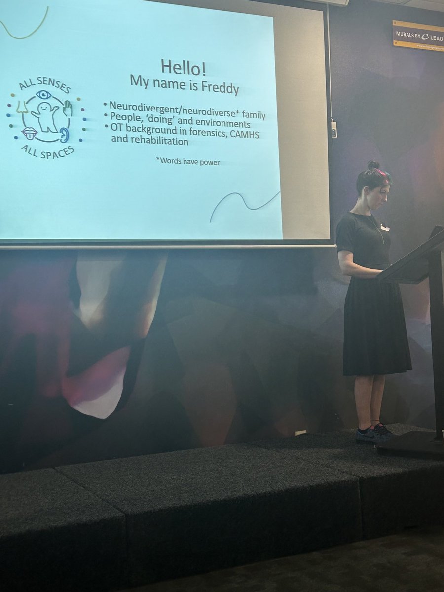 Social justice Freddy Lindh from ⁦<a href="/BDCFT/">BDCFT NHS</a>⁩ talking about creating sensory friendly impatient environments  

#BDCAHPs23