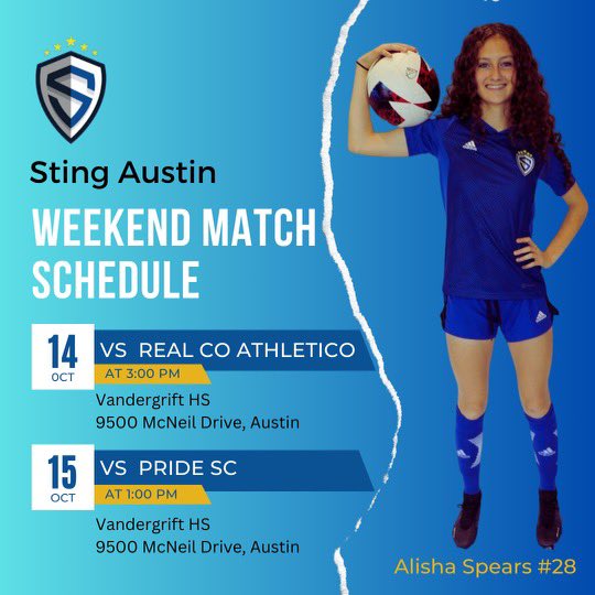 🚨LOCATION/TIME CHANGE ALERT 🚨We play on Saturday at 3:00 pm and both matches are at Vandergrift HS. <a href="/TexasSoccer/">Texas Soccer</a> <a href="/CoachAngeKelly/">Ange Kelly</a> <a href="/SEUWSoccer/">St. Edward's Women's Soccer</a> <a href="/CTXWSOC/">CTX Women’s Soccer🌪</a> <a href="/TXStateSoccer/">Texas State Soccer</a> <a href="/BaylorFutbol/">Baylor Soccer</a> <a href="/coleouren/">Cole Ouren</a> <a href="/UIWWomensSoccer/">UIW Women's Soccer</a> <a href="/UTSAWSOC/">UTSA Soccer</a> <a href="/TUWSoccer/">Trinity Soccer</a> <a href="/SUPiratesWSOC/">Southwestern WSoccer</a> <a href="/ImYouthSoccer/">ECNL/GA/Recruiting/College Soccer</a> <a href="/ImCollegeSoccer/">College Soccer Truth ™</a>
