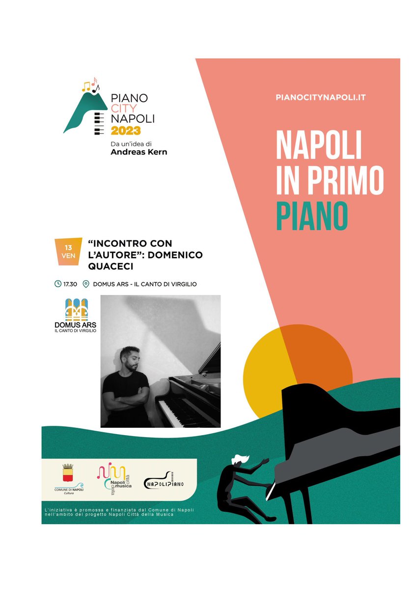 Prossimo #concerto al #PIANOCITYNAPOLI 

🗓️venerdì 13 Ottobre, ore 17.30
📍Domus Ars- Il Canto di Virgilio
      Via Santa Chiara 10.
      Ingresso gratuito fino ad esaurimento posti.

<a href="/MusicaLavicaRec/">Musica Lavica Records</a>