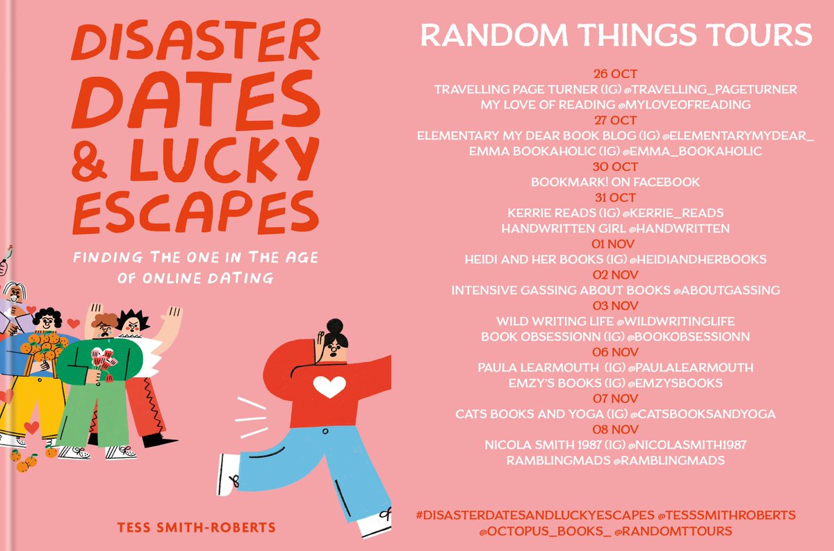 Do not miss this #RandomThingsTours Blog Tour for #DisasterDatesandLuckyEscapes by <a href="/TessSmithRobert/">Tess Smith-Roberts</a> with <a href="/Octopus_Books/">Octopus Publishing</a> 

Begins 26 October 

<a href="/heidiandherbook/">heidi and her books 🍉🍒</a> 
<a href="/ramblingmads/">Madeleine</a>