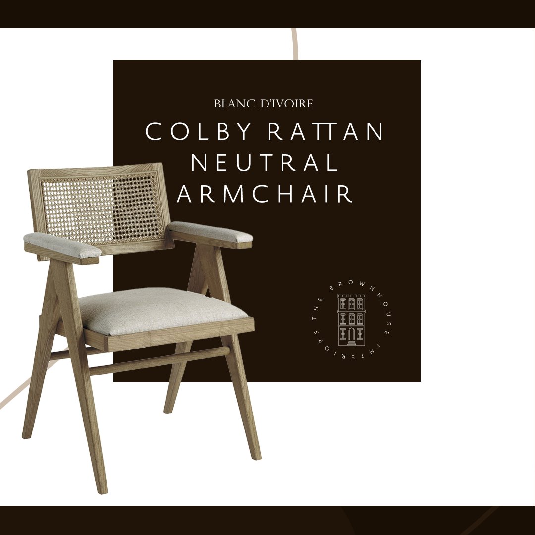 brownhousees's tweet photo. Step into the world of Retro Chic with our Colby Rattan Neutral Armchair! This special order piece, arriving in just 2-3 weeks, infuses your space with timeless charm and character. https://t.co/Gk0P4e170M