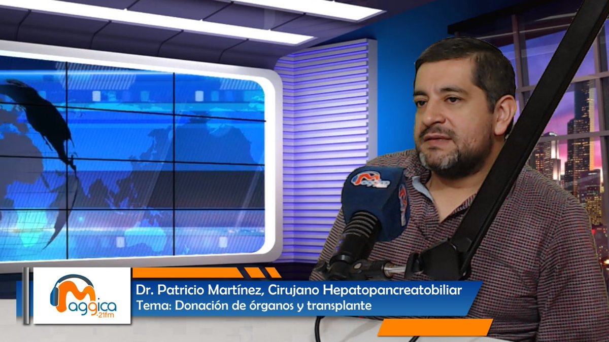 magicafmecuador's tweet photo. #NoticieroMundoenLínea 🌎
[EN VIVO] Nuestro #invitado /a de hoy: Dr. Patricio Martínez, Cirujano Hepatopancreatobiliar del Hospital José Carrasco Arteaga

Tema: Donación de órganos y Transplante 

#TuMaggicaEstación  #NoticieroMundoenLínea #entrevistas https://t.co/mCsx1ESxMf