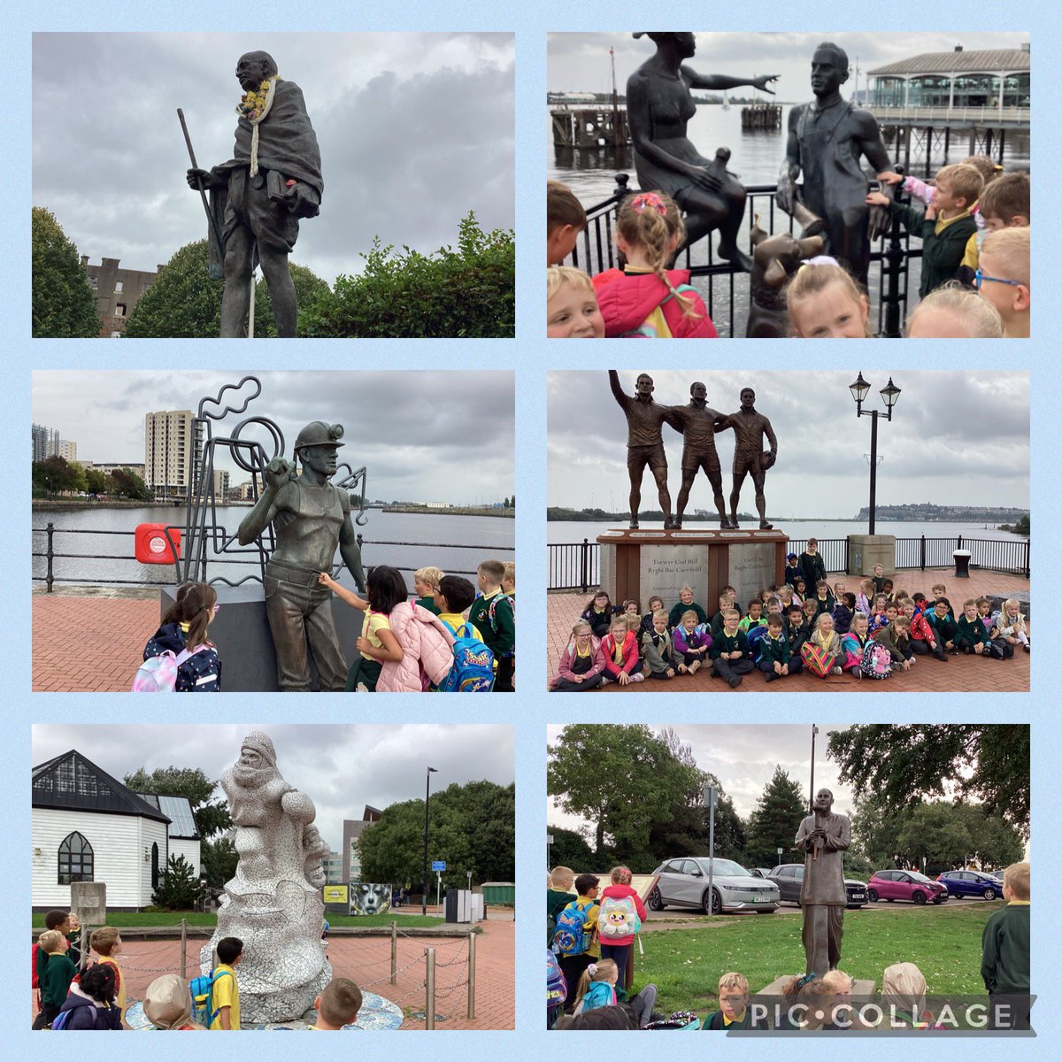 #Oren #Gwrydd have had a fantastic day at Cardiff Bay hunting for statues! We began out morning with the lovely children at @MSPSCardiff who taught us all about #Bettycampbell and #Blackhistorymonth We then explored the Bay and learnt about some significant people in Wales 🏴󠁧󠁢󠁷󠁬󠁳󠁿