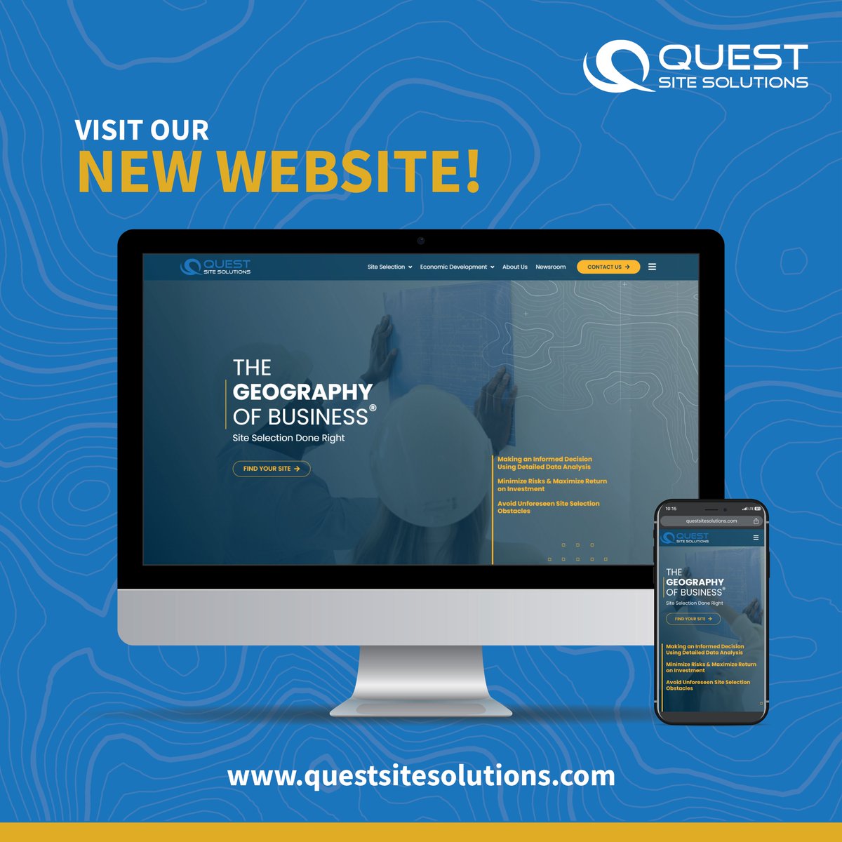 Quest Site Solutions' new website is live! Our team dedicated many hours to designing a website that well represents the value and experience Quest brings to our clients.

#SiteSelection #EconomicDevelopment #Launch