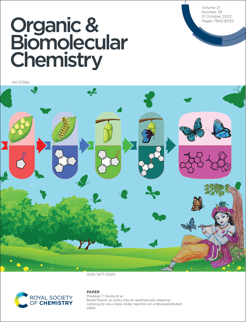 OBC (@orgbiomolchem) on Twitter photo 📢Our latest issue is now online!
Check out the research behind this week's cover by Pradeep T. Deota & co <a href="/Themsubaroda/">The Maharaja Sayajirao University of Baroda</a> on butterflyene, an aesthetically pleasing carbocycle synthesised via a Diels–Alder reaction on a tetrasubstituted olefin
pubs.rsc.org/en/content/art… 📢Our latest issue is now online!
Check out the research behind this week's cover by Pradeep T. Deota & co <a href="/Themsubaroda/">The Maharaja Sayajirao University of Baroda</a> on butterflyene, an aesthetically pleasing carbocycle synthesised via a Diels–Alder reaction on a tetrasubstituted olefin
pubs.rsc.org/en/content/art…