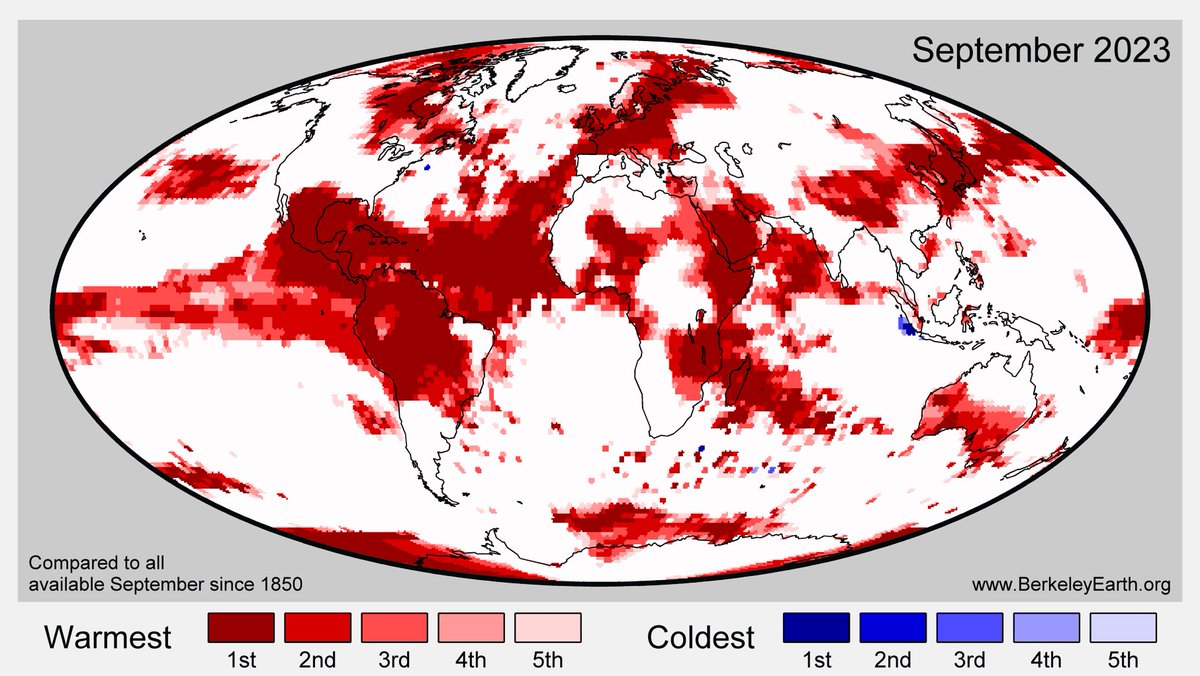 A total of 77 countries around the world have experienced their hottest September on record this year. See the full list below. 🇦🇬Antigua and Barbuda 🇦🇹Austria 🇧🇭Bahrain 🇧🇧Barbados 🇧🇾Belarus 🇧🇪Belgium 🇧🇹Bhutan 🇧🇴Bolivia 🇧🇷Brazil 🇧🇫Burkina Faso 🇨🇻Cabo Verde 🇨🇦Canada 🇨🇴Colombia