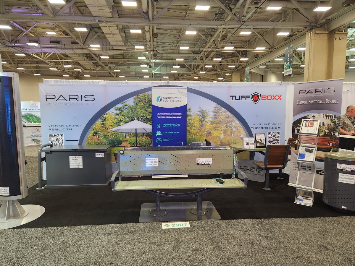 parisfurnishing's tweet image. Come check us out at booth #2907 @nrpa tradeshow! See our newest addition to the Paris family: The Sombra Solar Bench! #solarbench #tradeshowlife #NRPA #NRPA2023 #parissitefurnishings #landscapearchitecture