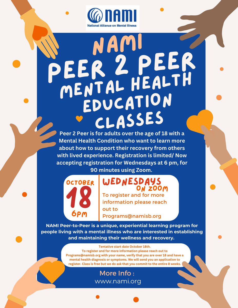 Hey guys✨🌱 
Just wanted to bring attention to a mental health resource we have here in the I.E. ! Check out NAMI’s #mentalhealth education classes starting October 18th✨
#mentalhealtheducation #sanbernardino #peer2peer #MentalWellness #Nami