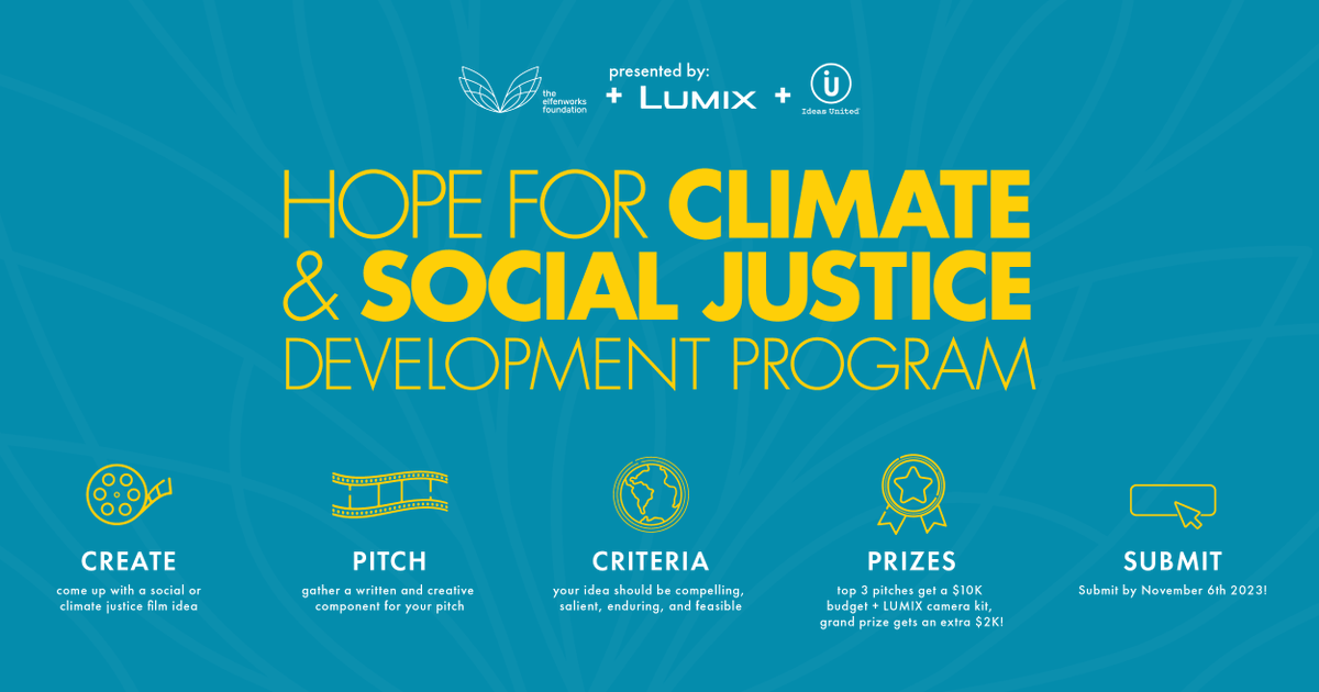 campusmoviefest's tweet photo. We're stoked to announce that @LumixUSA is sponsoring the Elfenworks Foundation's Hope for Climate and Social Justice Development Program! Finalists will win a LUMIX CAMERA KIT, CASH to submit to film fests, and MORE! There's still time to submit at https://t.co/eMRyRupE2b! https://t.co/1Y8LQdCnYJ