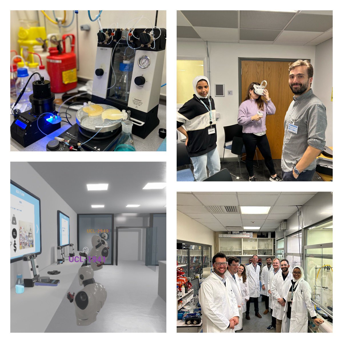 hiltonlab's tweet photo. Really happy to have @CRiverLabs visit today to be trained on the @IKAworldwide IKA FLOW.  During the day we covered #continuousflow, #3Dprinting #photochemistry and of course #VirtualReality    We shows them round our new continuous flow centre and demonstrated the #AI avatars https://t.co/8GTyaJ9qMV