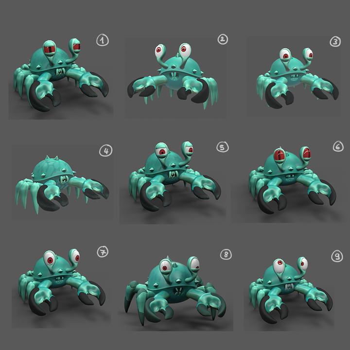 TwistdBrainZ's tweet photo. We made a few 🦀 crazy crab designs. At the end of the day, we couldn't decide which one to choose for our game Turtles: Save'Em All!

Which would you choose?

#swissgames #indiegamedev #gamedev #crab #gameart #3D https://t.co/tmpo6XBPui