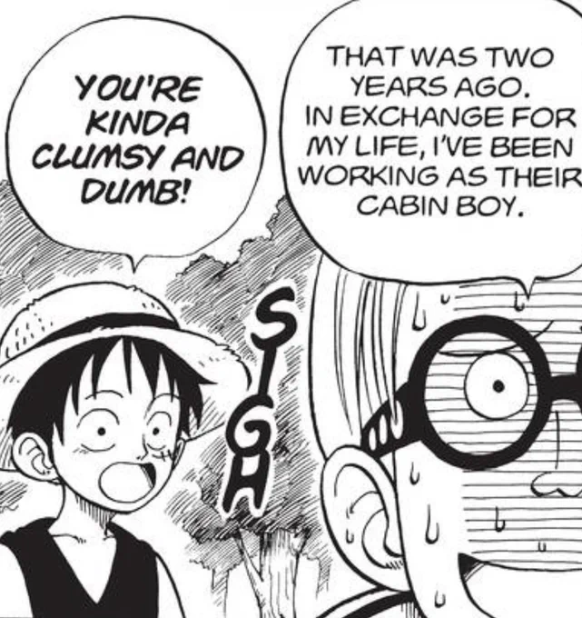 Luffy's lil blush????

So he likes them dumb and clumsy 