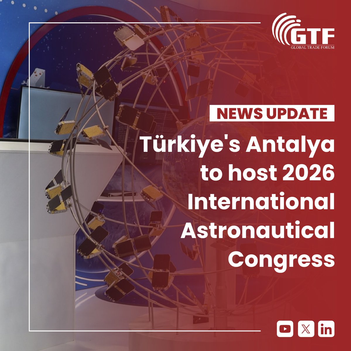 Antalya, Türkiye, will be the host for the 77th International Astronautical Congress (IAC) in 2026, as announced by the country's industry and technology minister. 

#Antalya #IAC2026 #AstronauticalCongress #Türkiye #gtf #globaltradeforum