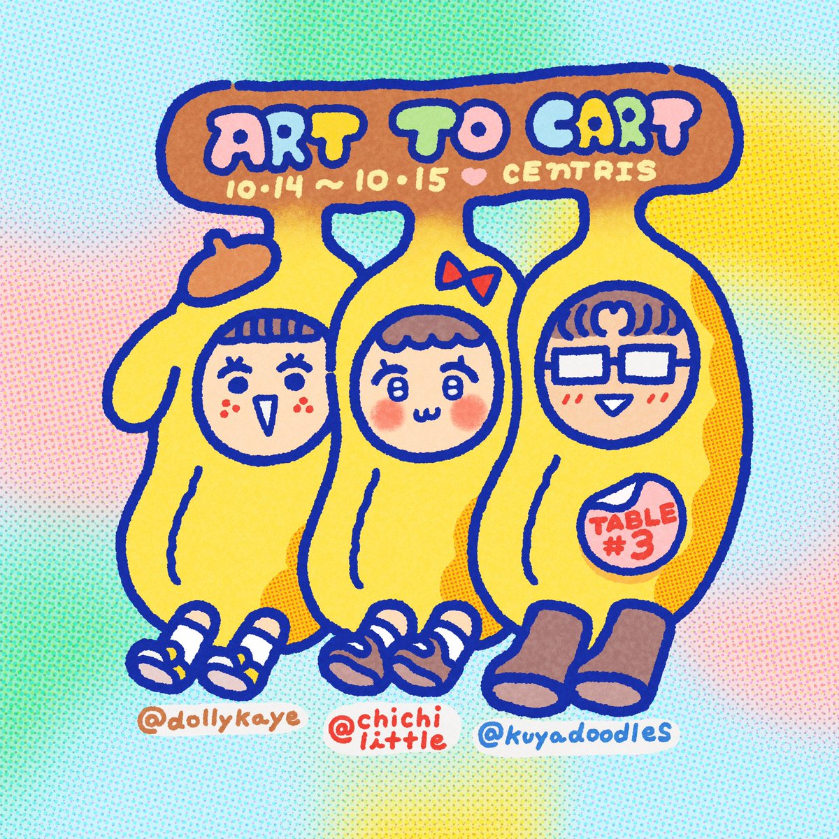 see you at @arttocartph this weekend in centris elements! 🧡🍌🛒 we will be at table # 3 from 10am to 7pm, saturday and sunday.

this will be our only art market event this october so i hope you can drop by! ^^ see u! #atc2023 #arttocart2023