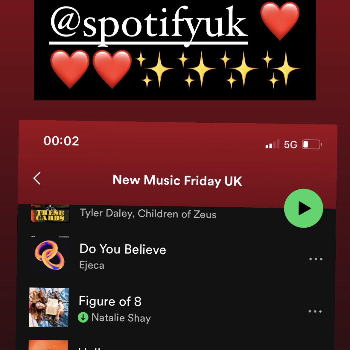 ❤️ @SpotifyUK NEW MUSIC FRIDAY 💗✨ thanks for all the support on Figure of 8!! Keep streaming xx ffm.to/natalieshay-fi… #newmusic #spotify