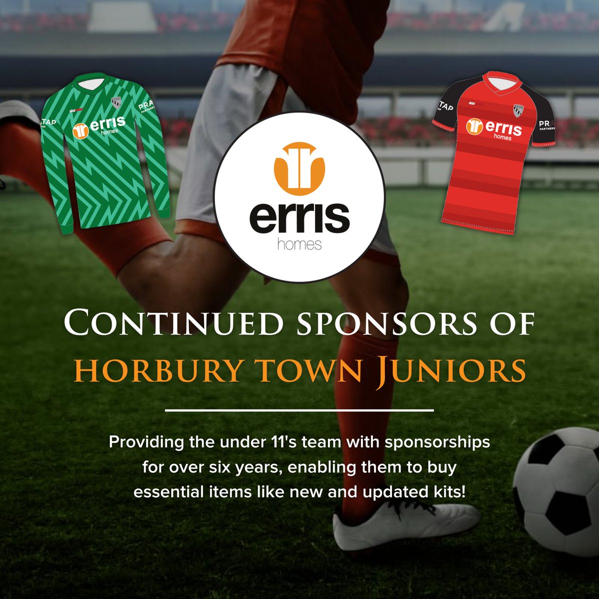 ⚽️ We're continuing our sponsorship of Horbury Town's under 11's football team, marking over half a decades worth of support!

👕 Our sponsorship allows the team to invest in essential equipment, including the new and updated kit you can see in the pic!