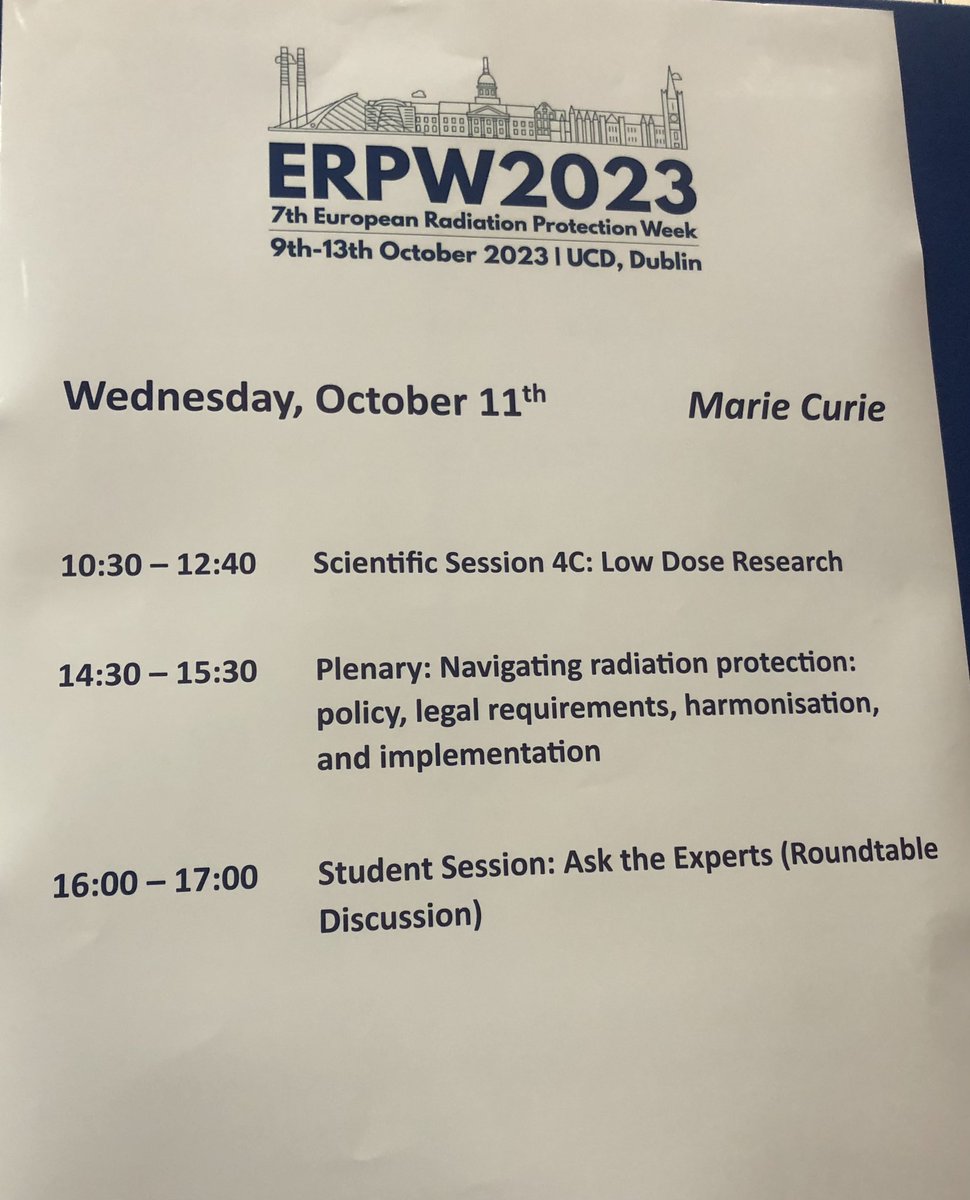 RESC_TU_Dublin's tweet photo. Great fun chairing the #LowDoseRadiation session at #ERPW2023 this morning with my co-chair Prof Andrzej Wojcik @Stockholm_Uni. Well done to all the speakers on their excellent talks and for keeping to time so well ⏱️⏳👌👏👏 https://t.co/D8TX7tpAMz