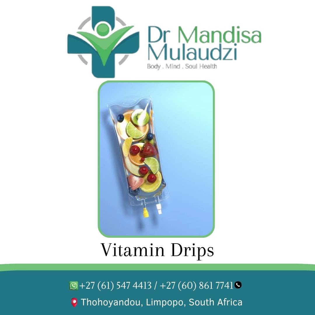 mandisamulaudzi's tweet photo. Vitamin Drips to suit your lifestyle and medical needs. 

Book with Doctor Mandisa Mulaudzi in Thohoyandou 

Dr Mandisa Mulaudzi is a General Practitioner and Certified Aesthetician. 

To book:
0615474413

#VhuvhambadziDrive  #skin #drmandisamulaudzi https://t.co/A0gJCSoID5
