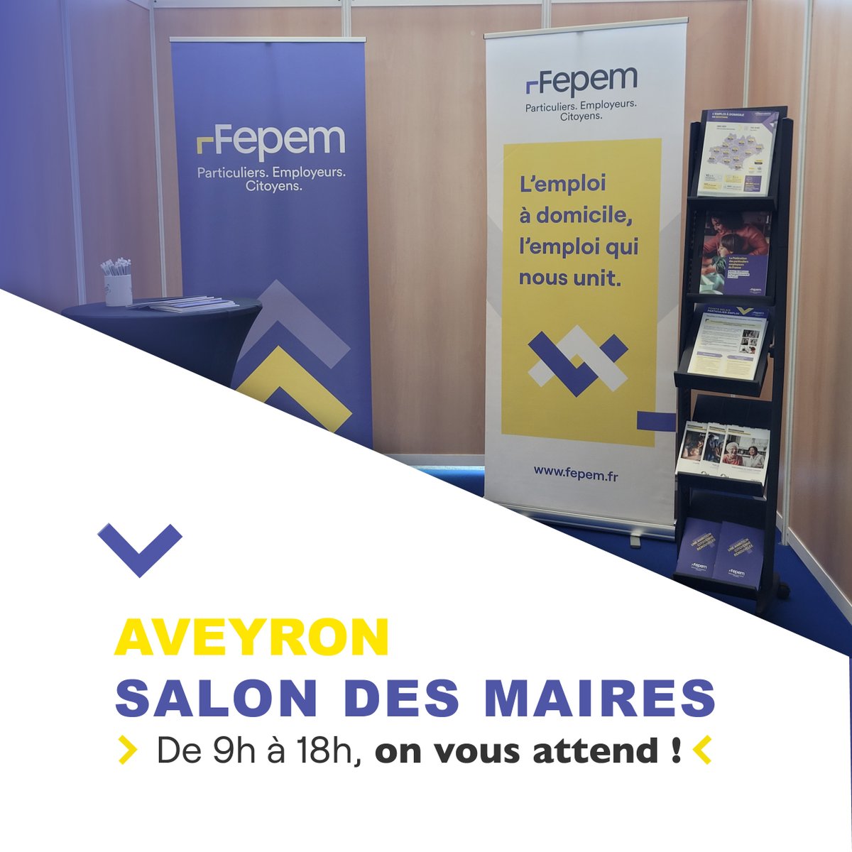 📢 #EnRegion #Occitanie 

📅Le #SalonDesMaires #Aveyron c’est demain !

Venez à la rencontre de nos équipes, échanger sur tous les sujets autour de l’#EmploiADomicile ou du statut de #ParticulierEmployeur

À demain ! 🤝