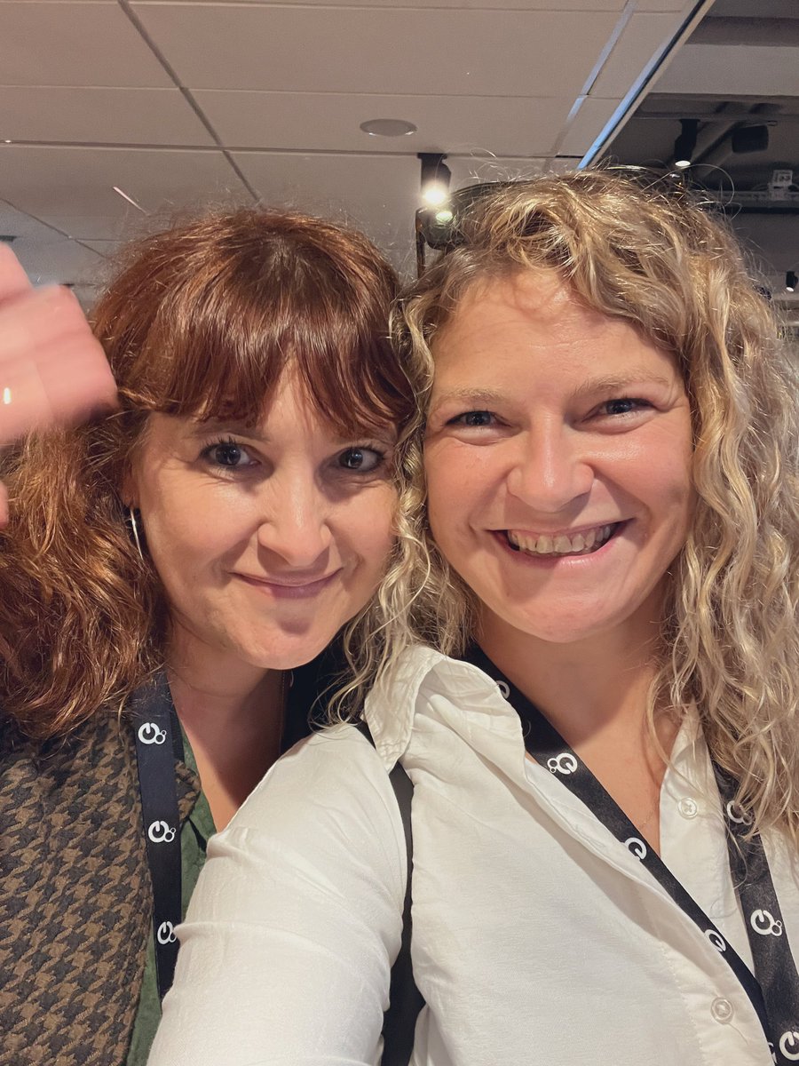 Great to meet Corinne (@MCA_EU) here, who we worked with in @MemexProject.  #EUprojects indeed create great collaborations and lasting connections #EuropeanaTech2023 #EUresearch @Europeanaeu @EU_Commission @HorizonEU @karolinabadz