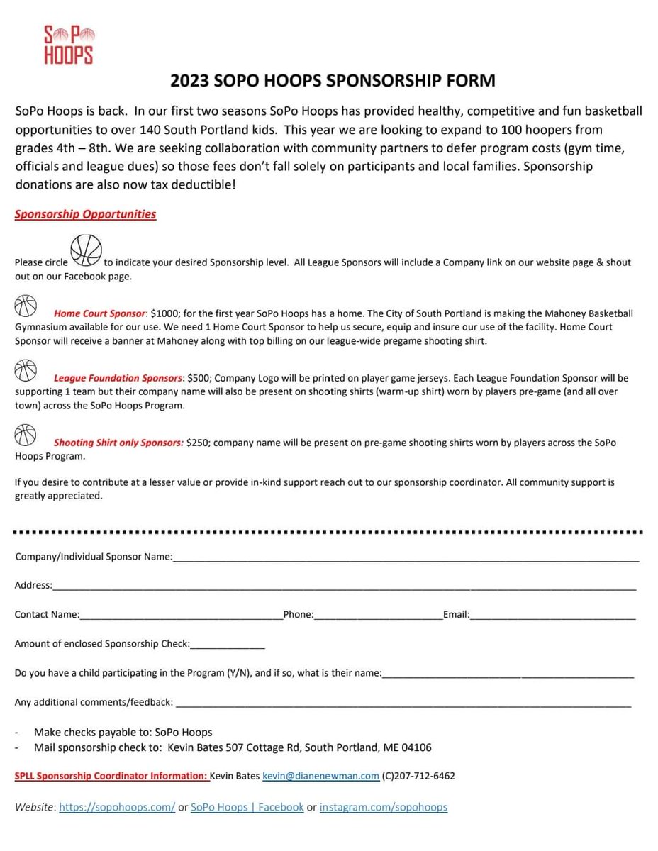 Final call for sponsors!
Tryouts are next week

Please reach out with any interest or questions. Our sponsors help to keep our costs one of the lowest around!