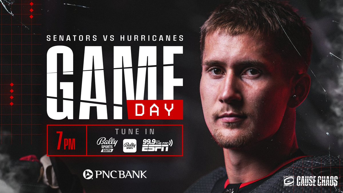 Canes's tweet photo. IT'S GAMEDAY!!

📍 @PNCArena 
🕖 7:00 p.m.
📺 @CanesOnBally 
📻 @999TheFan 
🎟️ https://t.co/phSt7D2FyK
#CauseChaos 

Preview » https://t.co/shGNvFlOm8 https://t.co/Ac1ghxbVah