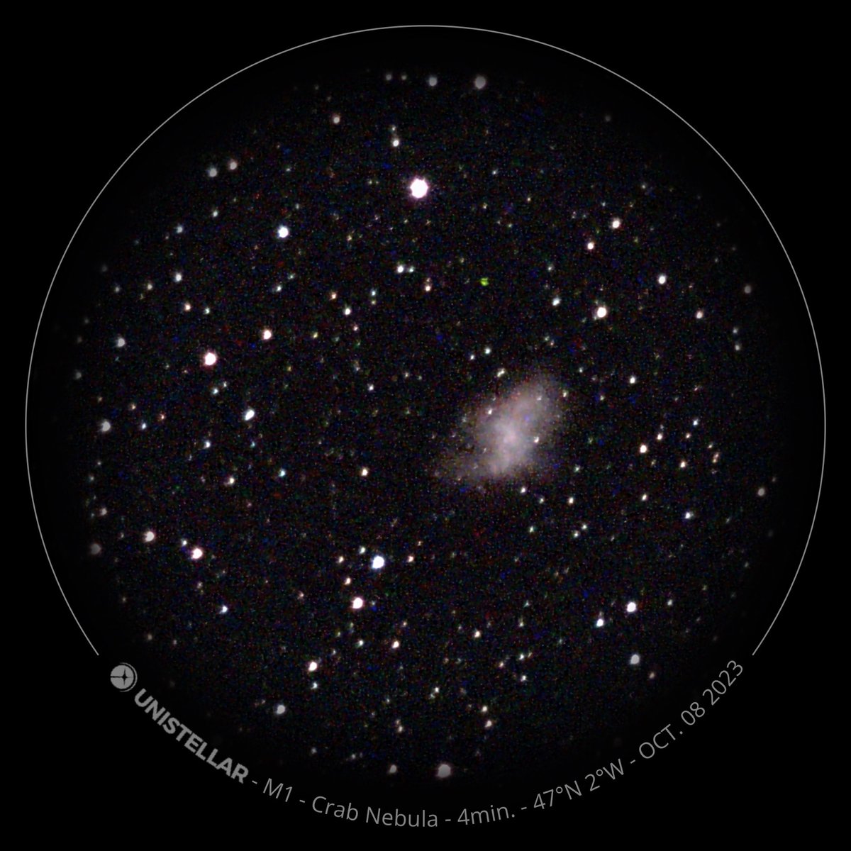 ahenk75's tweet photo. Crab Nebula, M1, 6,500 light-years away, in Taurus, an expanding remnant of a star's supernova explosion. Japanese &amp; Chinese astronomers recorded this violent event in 1054 AD🔭Img1 w/my @Unistellar #eVscope on Oct8🚀#Img2 by VIMOS https://t.co/JBicAXs0rH #Space #technology https://t.co/Fu2UcAQjMd