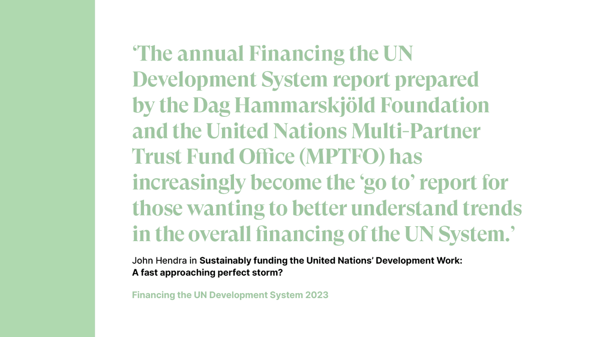 DagHammarskjold's tweet photo. In 'Sustainably funding the United Nations’ development work: A fast approaching perfect storm?', @JohnHendraCAN  explores UN finance data process and talks about global development disruptions and 'polycrisis'.

Read more: https://t.co/2beJastIGh

#UN #fin4devun @WorldBank https://t.co/L2pArkYDIL