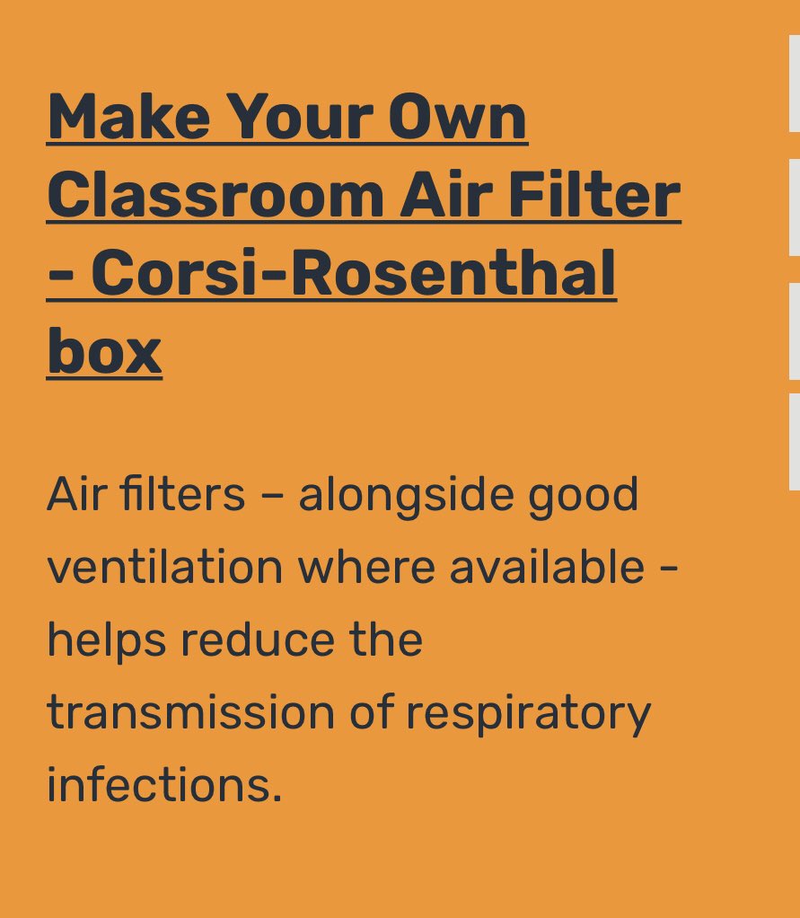 NEU_SAFETY's tweet image. Updated @NEUnion Ventilation in Schools guidance. 

Including:

⚫️ How to complete a ventilation  audit 

⚫️ How to use CO2 monitors effectively 

⚫️ How to make your own classroom Corsi-Rosenthal Box

#MakeSchoolsSafe 

All links here 👇

neu.org.uk/advice/health-…