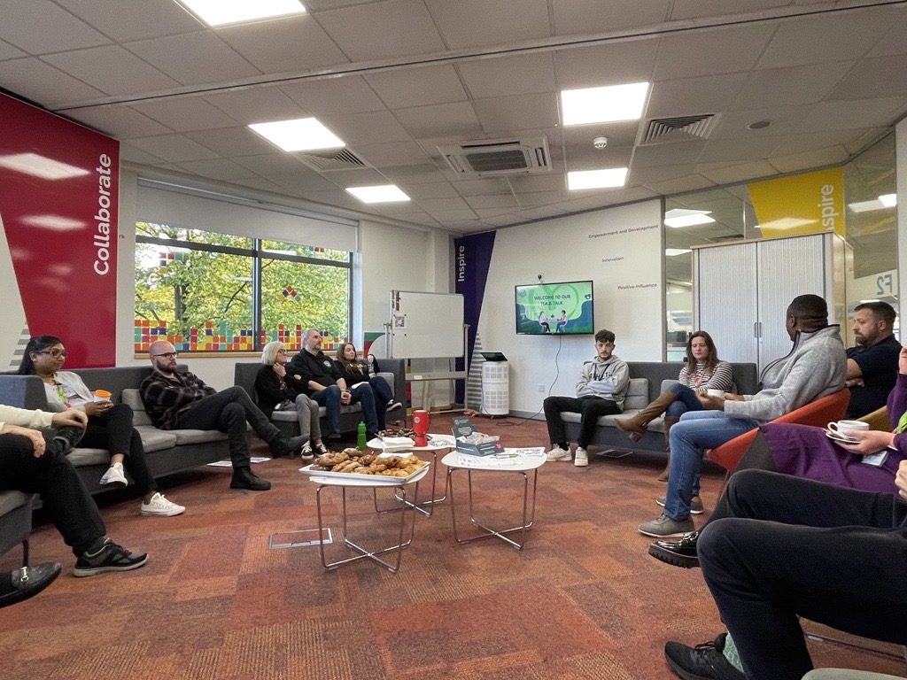 CDL_Software's tweet photo. For #WorldMentalHealthDay, #teamCDL came together to discuss mental health and raise funds for the @mentalhealth foundation. Mental health first aiders attended to share tips for mental well-being. So successful was the event that we are running regular 'tea and talk' events. https://t.co/IDL938a0J5