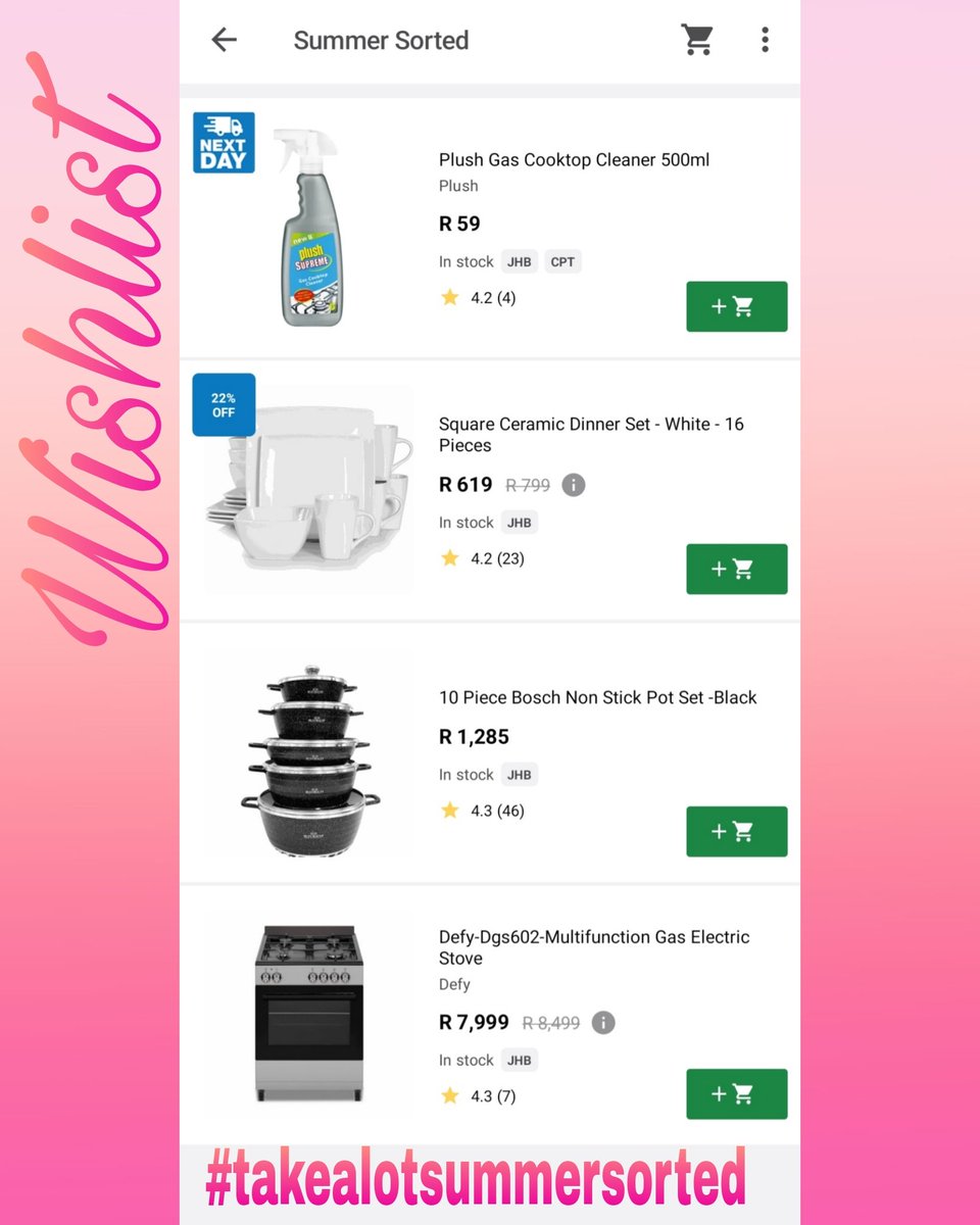 cheryldaniels59's tweet photo. @TAKEALOT #TakealotSummerSorted
Take a look at my latest https://t.co/P2zdoX3OVM list: Summer Sorted https://t.co/4xRDelszfJ https://t.co/vqlYCdhX5J