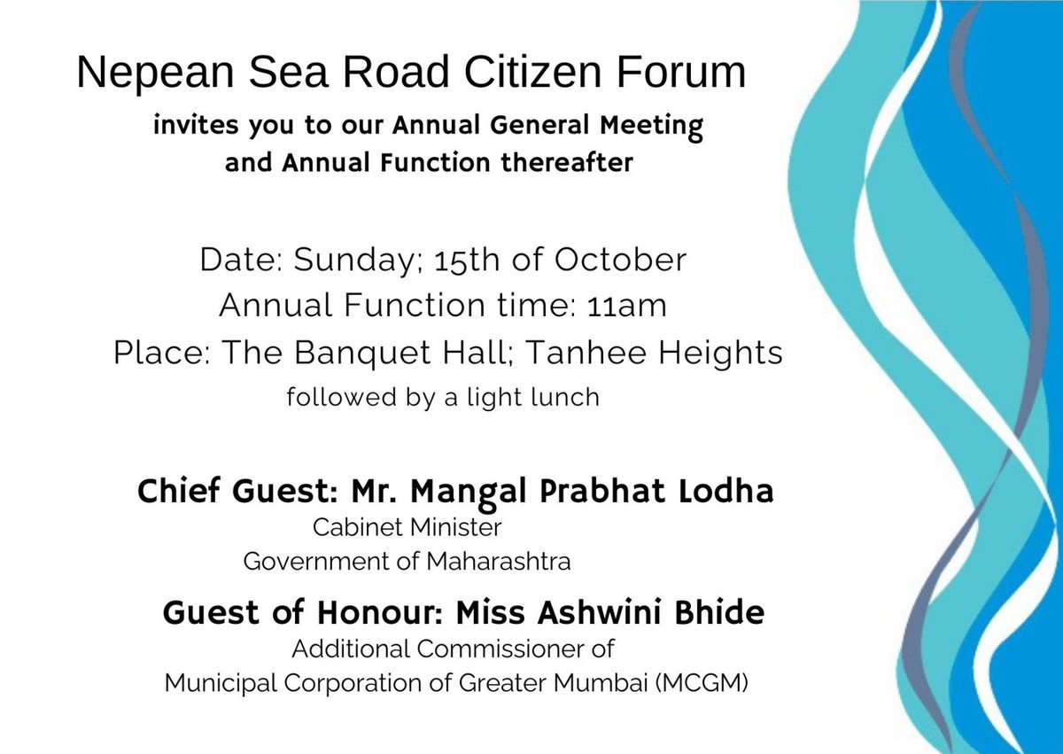 NepeanSeaRoad (@nepeansearoad) on Twitter photo Looking forward to seeing all concerned citizens of Nepean Sea Road this Sunday. Come be an active part of developments on our road, have your voice heard in making NSR safe, clean and beautiful! <a href="/MPLodha/">Mangal Prabhat Lodha</a> <a href="/AshwiniBhide/">Ashwini Bhide</a> from <a href="/mybmc/">माझी Mumbai, आपली BMC</a>. Looking forward to seeing all concerned citizens of Nepean Sea Road this Sunday. Come be an active part of developments on our road, have your voice heard in making NSR safe, clean and beautiful! <a href="/MPLodha/">Mangal Prabhat Lodha</a> <a href="/AshwiniBhide/">Ashwini Bhide</a> from <a href="/mybmc/">माझी Mumbai, आपली BMC</a>.