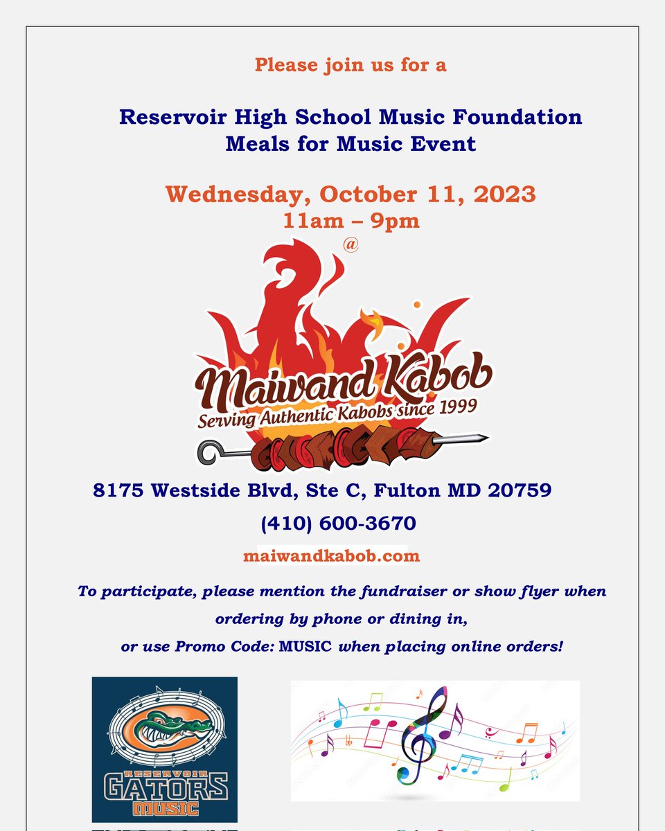 Help support the Music Foundation today! All day. See flyer for details. 

<a href="/hcpss_rhs/">Reservoir HS</a>