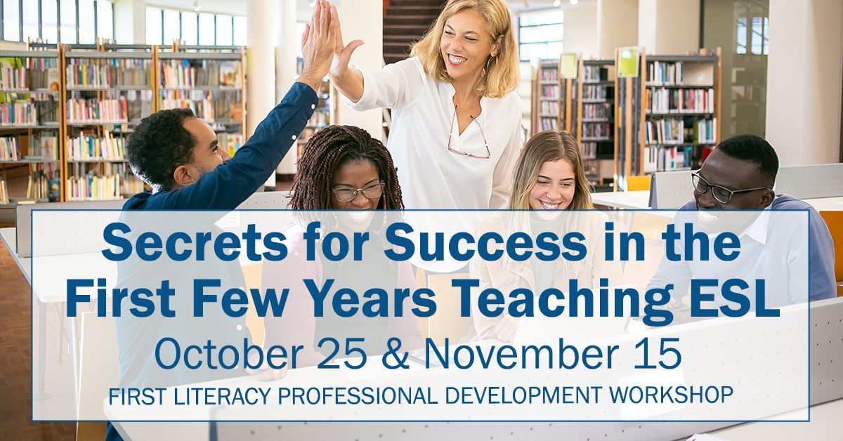 New to teaching adult #ESL? We're offering a 2-part workshop for #teachers new to the adult ESL classroom. Debbie Centamore, Dean of Students &amp; Volunteer Coordinator for <a href="/FraminghamESL/">Framingham Adult ESL+</a>, will share tips &amp; tricks to teaching English to #adultlearners. buff.ly/3sg3uVP