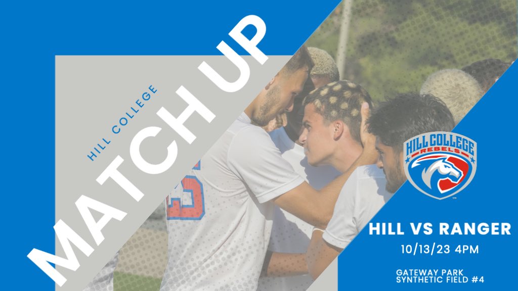 The winners of this match up will go to the Region 5 final! Come out and support your Hill College Rebels Men’s Soccer program! It will be an exciting game. #weareone #wewillwin #rebelssoccer #support @hillcollege