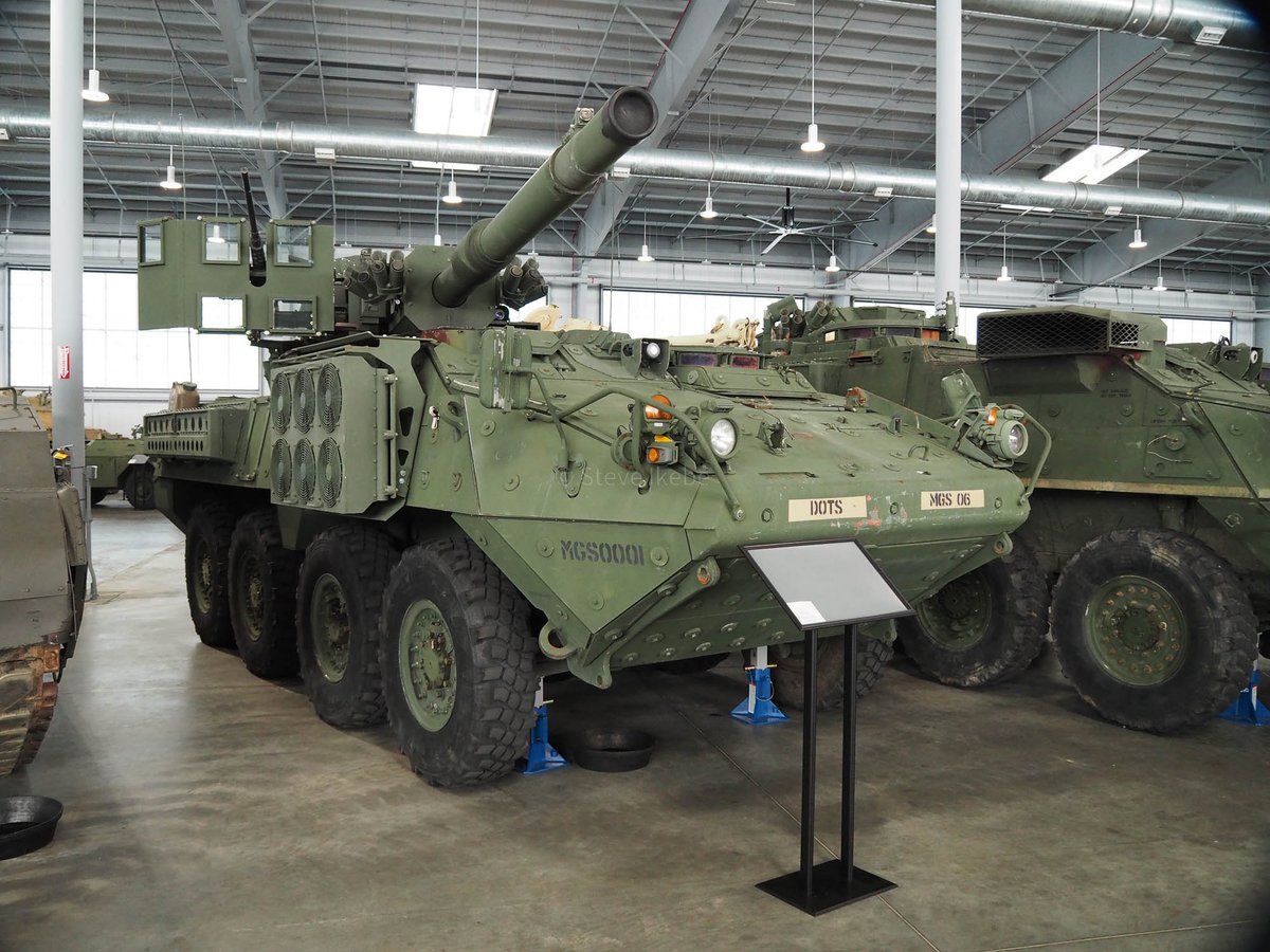 toadmanstanks's tweet photo. Stryker M1128 Mobile Gun System (MGS) at the U.S. Army Armor &amp; Cavalry Collection (@ArmorCollection), Fort Moore (Benning), Georgia. Pictures taken 29APR23 and are courtesy of Steve Ikebe.  More pics on #Facebook, link below.
#Styker #MobileGunSystem #USArmy #105mm https://t.co/Mw086oxLFt