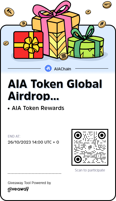 "🚀 Complete tasks, effortlessly earn AIA token rewards! Scan the QR code to participate in the AIA token airdrop and claim your share. #AIAtoken #AirdropRewards"

Follow, like, retweet, download AIPay wallet, leave AIPay wallet address！aiachain.org