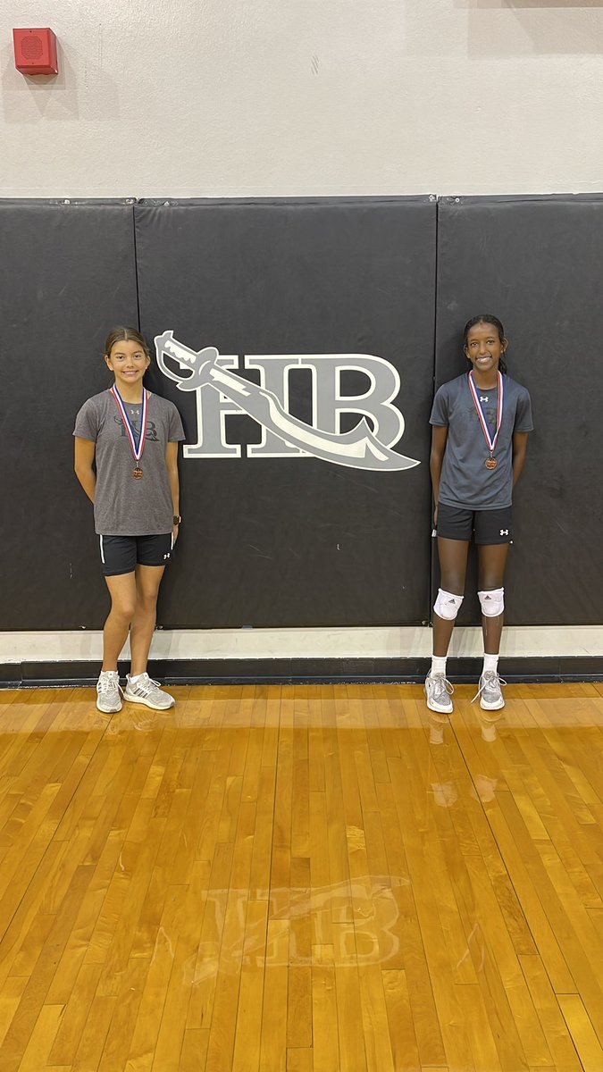 Our District Cross Country top 10 finishers! 
3rd Place: Harlow D. 
7th Place: Ella W. 
Our 7th Grade team got 2nd overall! Way to run ladies!!! 🏃🏻‍♀️🏃🏻‍♀️