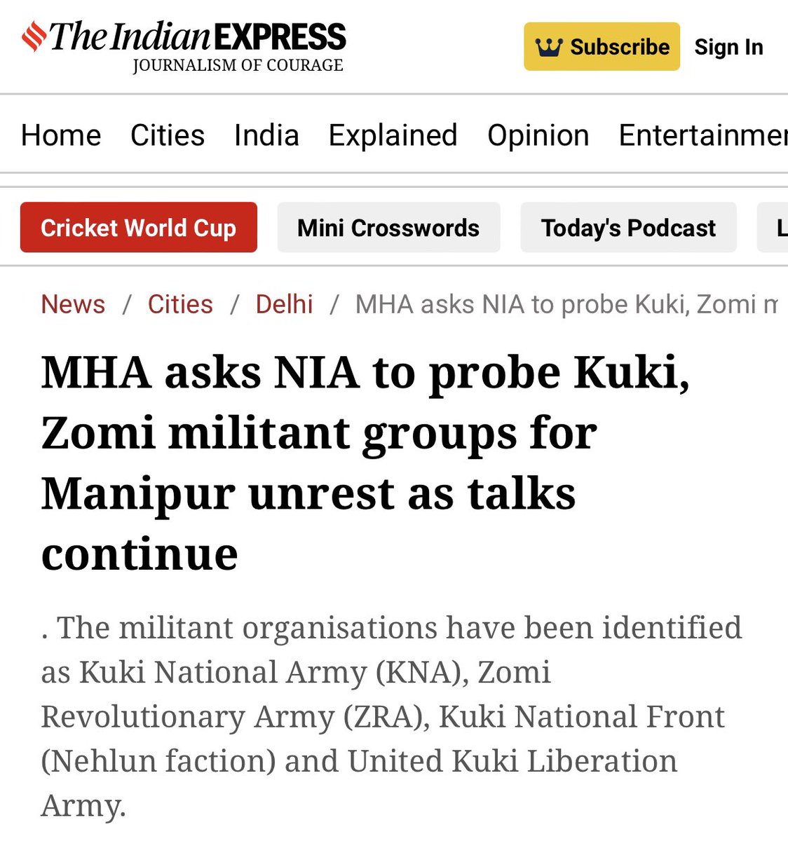 MHA's directive for NIA probe signifies the government's determination to bring #Kuki_Zo militant groups responsible to justice. Together, let's stand for a safer Manipur. I Stand 4 Manipur #IStand4Manipur