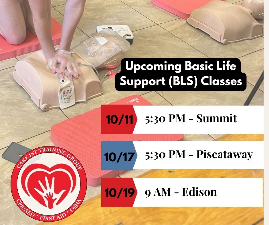 Care1stCPR's tweet image. Need Basic Life Support (BLS) Class? We have you covered! Check out our upcoming BLS classes! 

#basiclifesupport #BLS #americanheartassociation #CPR #AED #Care1stCPR #Care1stTrainingGroup