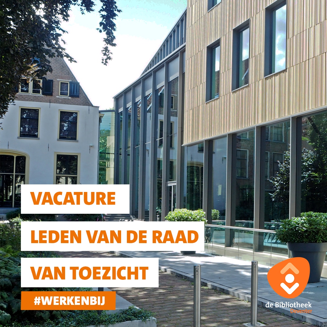 Bieb_Deventer's tweet image. Per 1 januari 2024 zijn wij op zoek naar twee leden voor de Raad van Toezicht, die vanuit maatschappelijke betrokkenheid een bijdrage willen leveren aan de toekomstige ontwikkeling van de Bibliotheek Deventer. Meer informatie op bibliotheekdeventer.nl/vacatures

#vacature #deventer #rvt