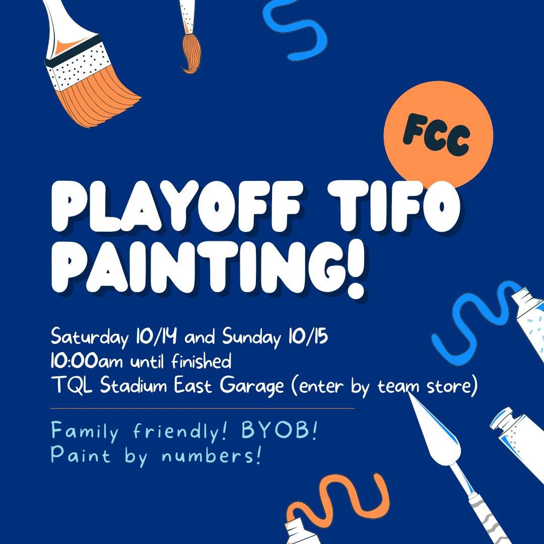 ThePrideCincy's tweet photo. 🚨🚨TIFO PAINTING🚨🚨

Come out this weekend and help us paint the tifo for our FIRST #AllForCincy MLS home playoff match. 

Details below👇👇 https://t.co/AL6b6AUH86